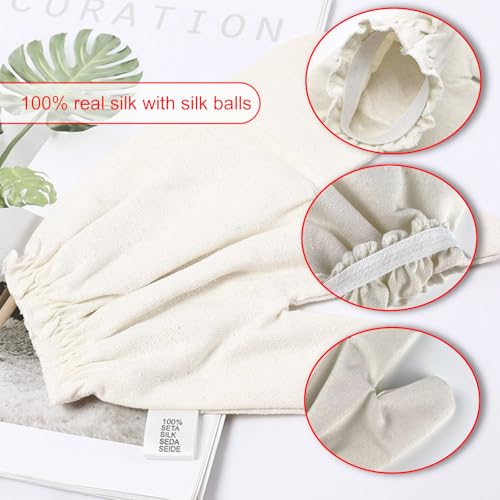 Garshana Gloves Raw Silk Dry Brushing Massage - 2pc Set