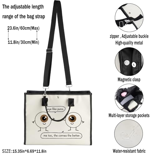 G2TUP Eye Doctor Gift Eye Like Puns Makeup Bag Optometrist Ophthalmologist Cosmetic Bag Optician Gift Optometry Zipper Travel Bag (Eye Like Puns TT)