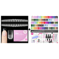 Beetles Gel Polish Nail Tips Kit - 256pcs Square Short with 35 Colors