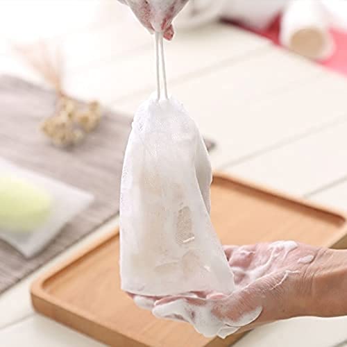 Calastia 50PCS Exfoliating Soap Pouch Mesh Bubble Foaming Net Bag