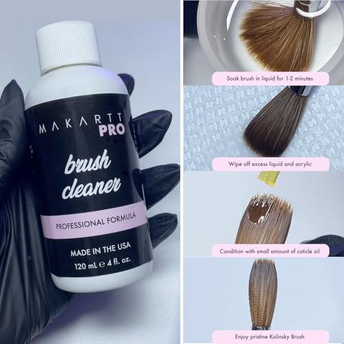 MakarttPro Acrylic Nail Brush Cleaner, Made in USA, 4oz/118ml