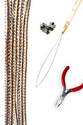 Natural Hair Feathers Kit with Pliers, Beads & Loop Tool