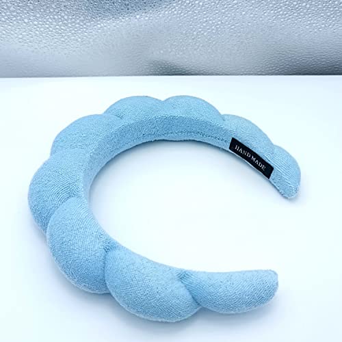 BLAISTER Skincare Headband for Women, Spa Headband, Makeup Headband for Washing Face, Soft Towel Headband for Facial Mask, Cute Hairband for Shower (Blue)