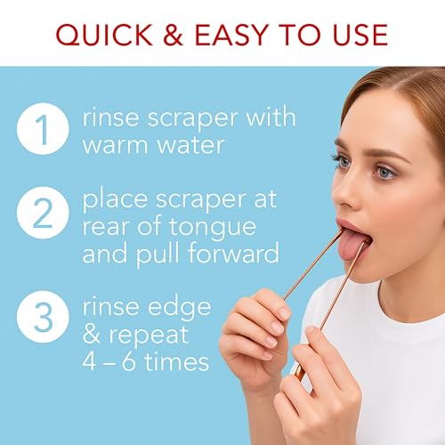 Tongue Scraper ? 100% Copper (2 Pack) Premium Tongue Cleaner ? Improve Oral Health ? Ayurvedic Cleaning Tool