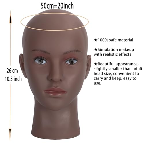 Bald Mannequin Head with Clamp Stand for Wig Display & Makeup Training