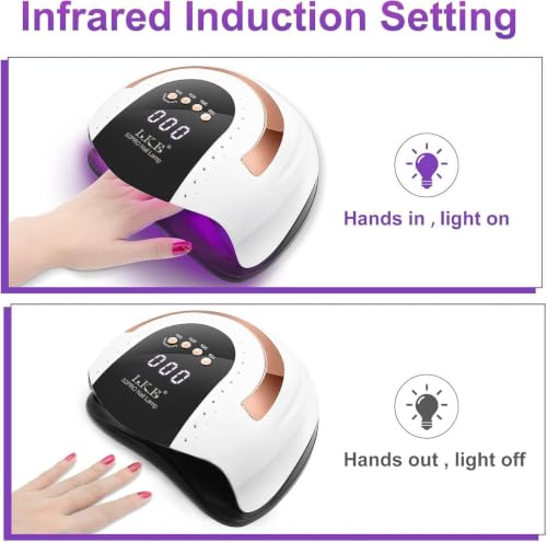 268W UV LED Nail Lamp, LKE Dryer for Gel Polish, 4 Timers Lamp