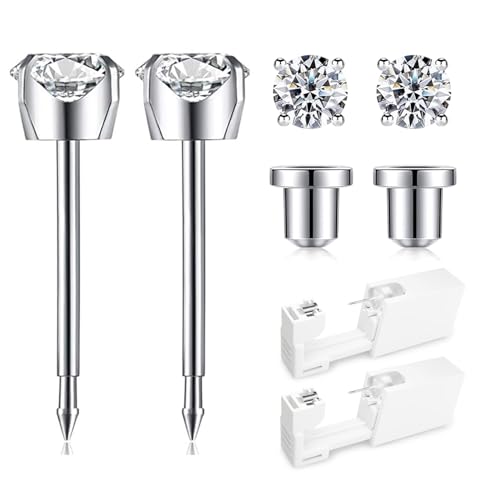 Disposable Ear Piercing Gun Kit with 4mm CZ Studs