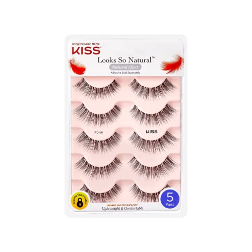 KISS Looks So Natural False Eyelashes - Poise, 5 Pairs