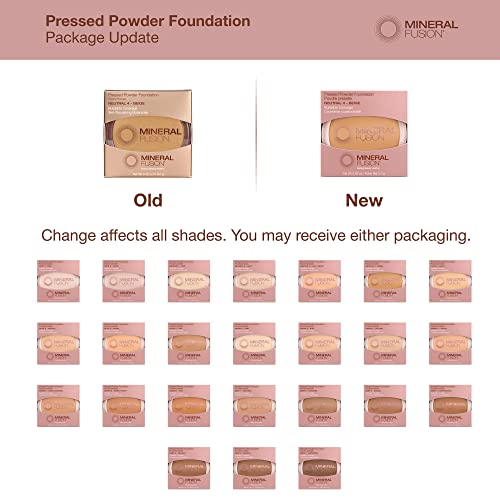 Mineral Fusion Pressed Powder Foundation, Olive 12- Light/Med Skin w/Greenish Undertones, Age Defying Foundation Makeup with Matte Finish, Talc Free Face Powder, Hypoallergenic, Cruelty-Free, 0.32 Oz