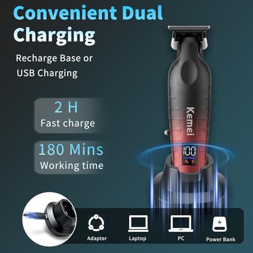 KEMEI KM-PG2499 Cordless Hair Trimmer with LED Display