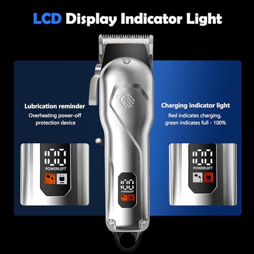 Cordless Hair Clippers for Men | Professional Trimmer with 8 Guide Combs