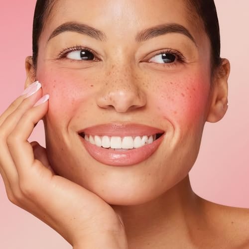 [Blush & Freckles 2-in-1] Liquid Blush for Cheeks, Freckle Pen, Buildable & Waterproof, Long-lasting Formula for Dewy Sunkissed Finish (Coralsea)