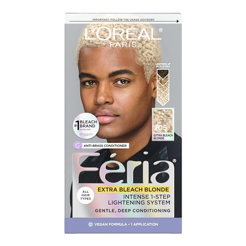 L'Oreal Paris Feria Multi-Faceted Shimmering Hair Color, 205 Bleach Blonde