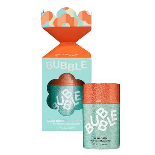 Bubble Skincare Slam Dunk Hydrating Face Moisturizer - Lightweight Face Lotion With Vitamin E + Aloe Vera - Daily Facial Moisturizer for Normal + Dry Skin - Glam Edition (50ml)