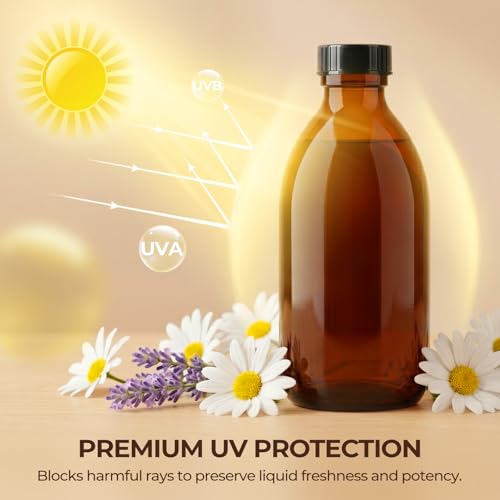 48-Pack 8oz Amber Glass Bottles with Caps & Labels for Extracts