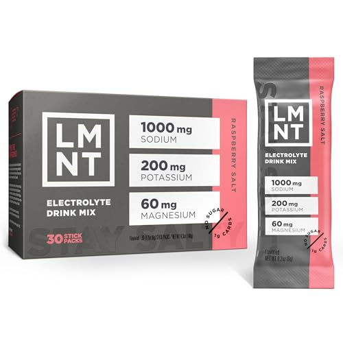 LMNT Zero Sugar Electrolyte Drink Mix Raspberry Salt - 30 Count