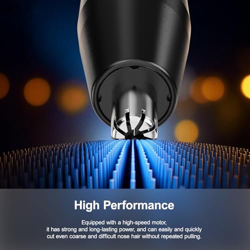 Professional Nose Hair Trimmer for Men Women, Painless Electric Ear & Nasal Hair Clipper, Patented Magnetic Heads (3-Pc Set), Micro-Vacuum, 8000 RPM, 180-Min Runtime, Waterproof Travel Kit