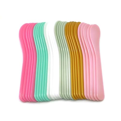 30 Pack Cosmetic Spatula for Makeup Face Mask, Plastic Spoon Disposable Beauty Tools, 6.1"x 1.57", 6 Color, Multipurpose DIY Mixing, Skincare, Sampling, Waxing, Handmade Facial Mask Cream