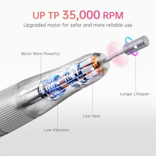 CHRISTINE SHELLY Rechargeable Nail Drill - 35000 RPM Efile Kit