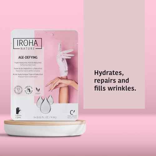 IROHA NATURE Anti-Aging Hand Mask Gloves | 15 Pairs | Triple Hyaluronic Acid, Bakuchiol & Niacinamide | Reduces Wrinkles & Dark Spots | Vegan & Cruelty-Free | 93% Natural Ingredients
