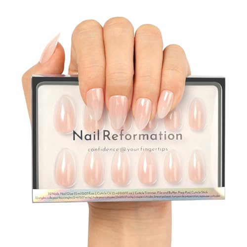Nail Reformation Press On Nails - Ombre Pink Almond 32 Piece Kit