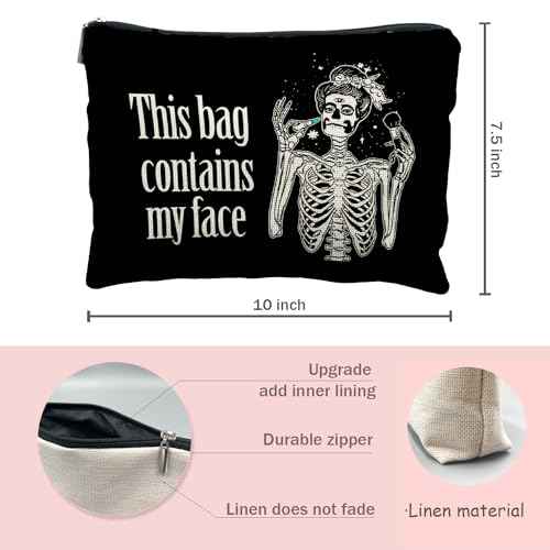 Goth makeup bag, Halloween Gothic Witchy Spooky Gifts for Women, Witch Makeup Bag Cosmetic Pouch