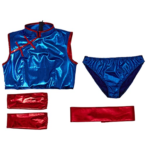 iSHOWcos Women's Sexy Blue Cheongsam Dress Halloween Suit