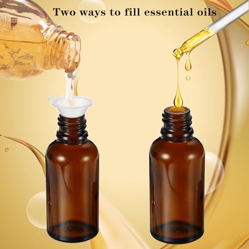 15ml Amber Glass Roller Bottles for Essential Oils, 4 Pack