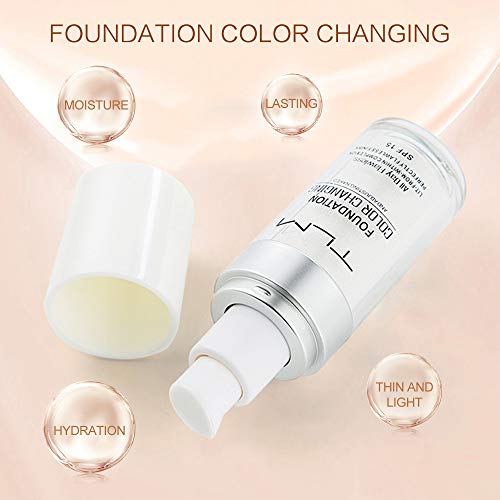 TLM Colour Changing Foundation - Flawless Coverage, Lightweight Formula, Adapts to Skin Tone, Hides Wrinkles & Lines, Hydrating & Long-Lasting, BB Cream Makeup Base Concealer Cover