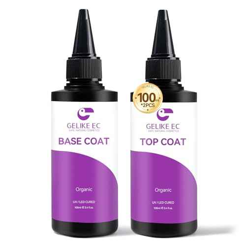 gelike ec Base Gel Top Coat Set: 2x100ml Professional Salon Duo for Long-Lasting Polish (Non-Toxic Formula)
