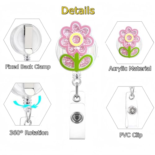 Retractable Badge Reel with 360° Swivel Clip - Nurse & Medical