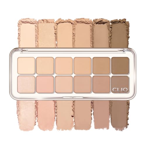 CLIO Pro Eye Palette Air 08 Latte Senior Neutral 12-Color Eyeshadow Makeup