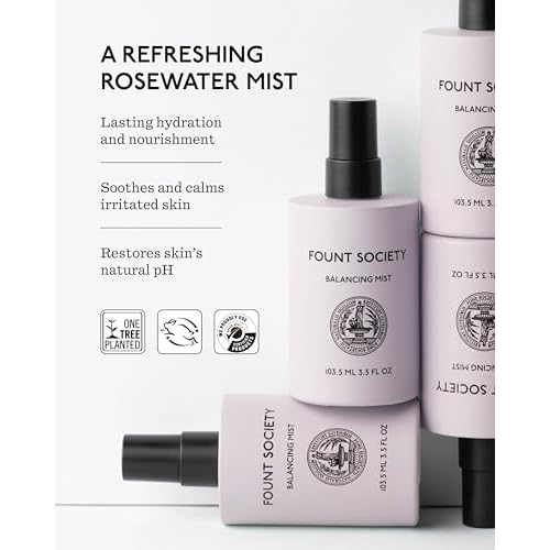 Balancing Face Mist - 3.5 fl oz Refreshing Rosewater Facial Mist for Hydration & pH Balance - Lightweight, Soothing Formula with Snow Mushroom - Vegan & Cruelty-Free
