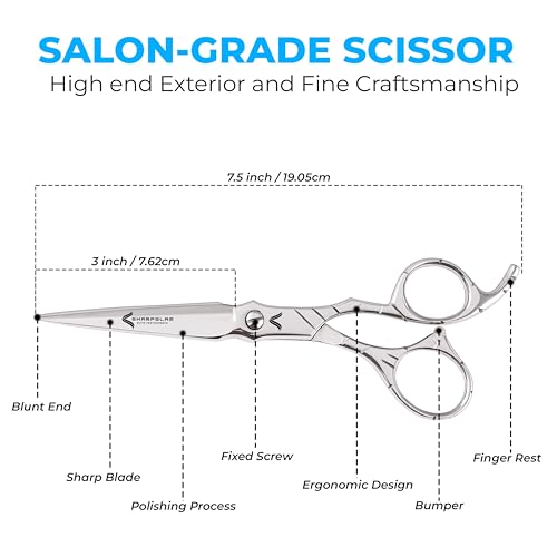 Professional 7.5" Hair Scissors - Japanese Stainless Steel Shears