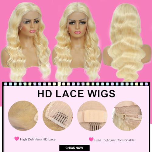 613 Blonde Body Wave Lace Front Wig 13x6 200 Density Human Hair