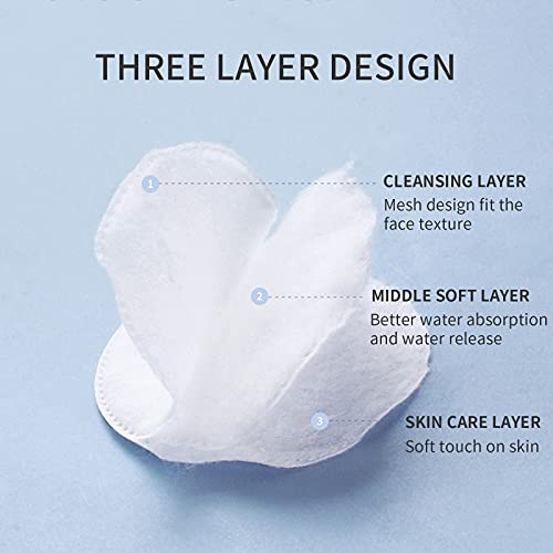 MSQ 500 Count Cotton Rounds Makeup Remover Pads Hypoallergenic Facial Cotton