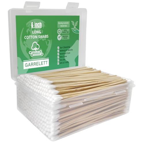 6 Inch Cotton Swabs with Pointed & Round Tips - 400 Pack
