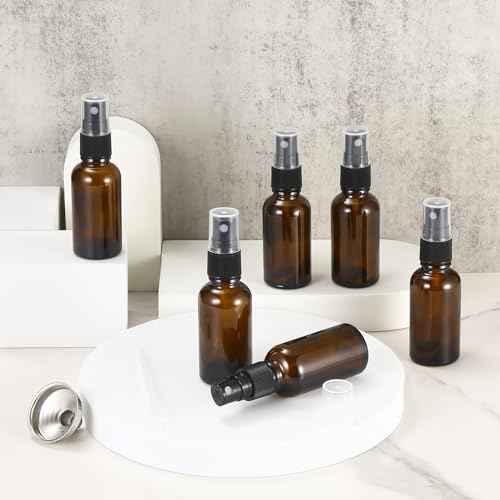1 oz Amber Glass Spray Bottles,Small Empty Fine Mist Refillable Travel Spray Bottle for Cleaning,Perfume,Aromatherapy,Cosmetic Sprays,Hair,Essential Oils with Fine Mist Dispenser£¨3 Pack£©