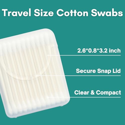 SNOWDAZZLE Pure Cotton Swabs 50 Count - Travel Size Paper Sticks