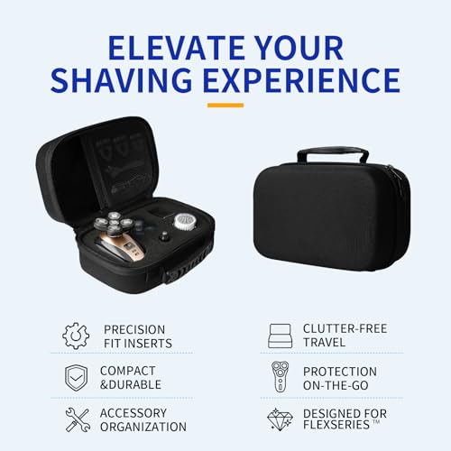 sarlar Travel Case Compatible with Freebird FlexSeries Shaver - Protective Carrying Storage Bag for Freebird Electric Head Hair Shaving Kit, Customizable Foam Inserts, Portable (Only Case)