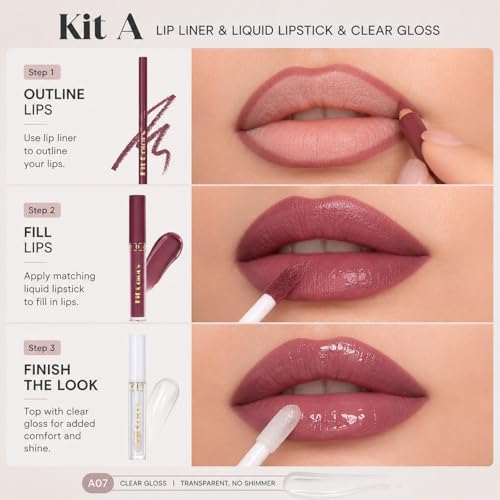 MooGlamor 13-Piece Matte Lip Liner & Lip Gloss Set for Long-Lasting Lip Makeup