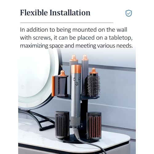Curling Iron Storage Holder Attachments Compatible with Dyson Airwrap Organizer Wall Mounted Stand, Hair Wrap Rack on Desktop Accessories for Home/Bathroom