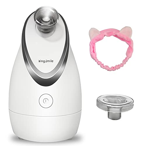 Kingsmile Facial Steamer, 2 in 1 Face Steamer for Facial,Compact Nano Steamer with Aromatherapy,Face Humidifier - Adjustable Nozzle, Warm Powerful Steam for Home SPA,Cleanses and Moisturizes,Sinuses