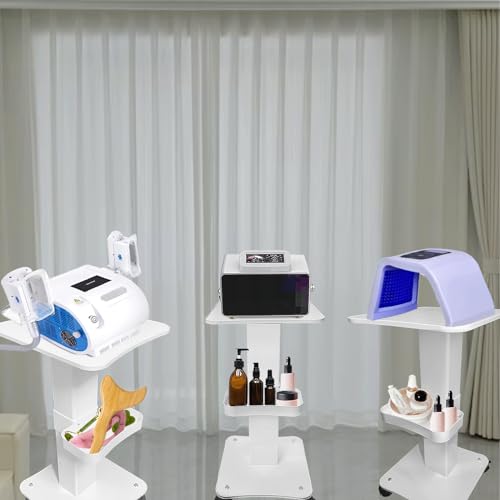Esthetician Cart, 3 Tier Beauty Rolling Trolley with Rotation Wheels, Aluminum Alloy Tray Rolling Cart for Hair Salon, Spa Salon Beauty Machine Storage