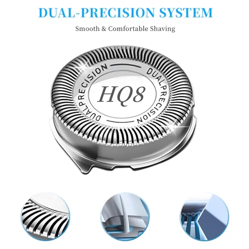 HQ8 Replacement Heads for Philips Norelco Aquatec Shavers PT720 PT730 AT810 AT815 AT830 AT880,HQ8 Blades,6pcs.