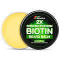 Beard Balm-2X Concentration Biotin -Styles, Growth, Strengthens & Softens Beards and Mustaches - Natural Beard Conditioner Wax with Organic Shea Butter, Argan & Jojoba Oils