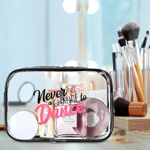 Abbylike 24 Pcs Cheer Gifts Cosmetic Bag 7 x 4.7 x 2.4'' Makeup Bag Cosmetic Toiletry Zipper Pouch Clear Zipper Case for Cheerleaders Women(Dance)