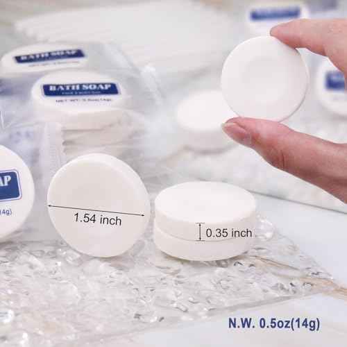 Bulk Bar Soap Round, 500 Pack Mini Soap Bars Bulk Individually Wrapped, 0.5 oz Travel Soap Small Hotel Soaps Travel Size Toiletries for Hotel Bathroom(Round)