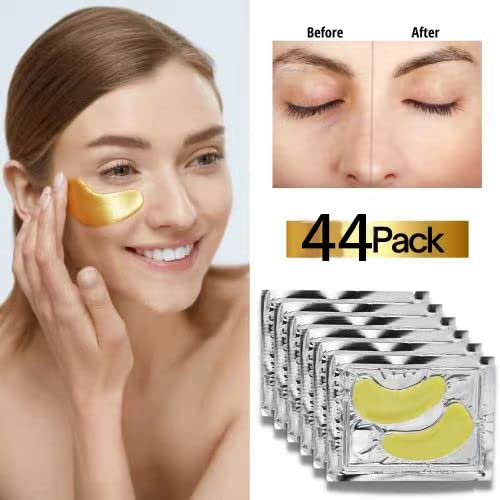 24K Gold Under Eye Patches (44 Pairs) ? Collagen Masks for Dark Circles, Puffiness & Wrinkles ? Skincare Treatment for Women