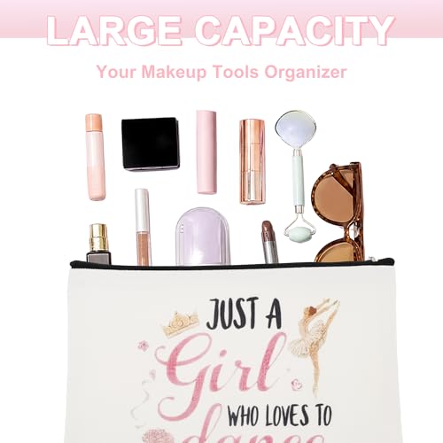 Dance Makeup Bag for Dancers with Zipper, Portable Cosmetic Organizer